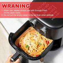 Air Fryer Paper Liners, 50 PCS Air Fryer Liners Disposable, 8" Square Baking Liner For 5-8 Qt Airfryer Basket, Non-Stick And Oil Proof Parchment Paper For Oven, Pans & Baking