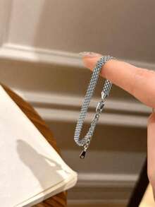 1条925纯银优雅丝带手链，精致女士饰品，派对礼物，生日礼物，日常佩戴 - 緞帶手鍊 - 查看 5