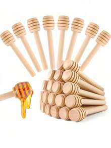 [10/20/30件] 迷你木制蜂蜜勺，无涂层和无蜡日式商用蜂蜜搅拌棒，蜂蜜勺木棒，厨房用具
