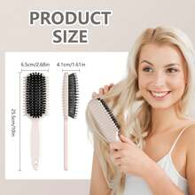 Curl Defining Brush, Curly Hair Brush, Slick Back Hair Brush, For Combing And Shaping Curls In All Hairstyles To Reduce Pulling (Beige) - Black - View 10