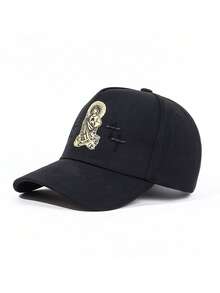 1 pieza Gorra de béisbol bordada con cruz de Jesús para hombres, adecuada para uso urbano, casual, salidas de primavera/otoño, viajes, vacaciones en la playa - Multicolor - Ver 14