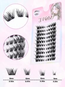 80pcs 40D DIY Eyelash Extension D Curl Individual Lashes Mixed Tray Faux Mink Eyelash Extension Black Single Lash Extension Thin Invisible Band DIY False Lashes Beginner 5 Seconds Series