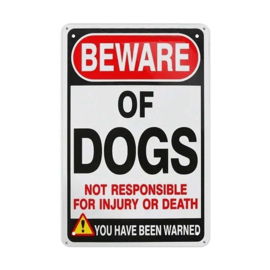1pc 30*20cm Beware Of Dog Personalized Metal Signs, Gift For Him Men Dad, Man Cave, Indoor And Coffee Bar Room Bathroom Home Wall Fall Bedroom  Classroom Kitchen Porch Office  House  Decoration Stuff Classroom Living Patio Outdoor Decor Decorations Halloween Christmas - 彩色 - 查看 1