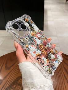 1 pieza Nuevo estuche protector transparente de TPU a prueba de caídas con diseño de fantasma compatible con Apple Series, Series, 17, 16 Plus, 16 Pro Max, 16 Pro/11, 15 Pro Max, 14 Pro Max, Galaxy, SAM, Realme C15, Infinix Hot30i, K60 Ultra para Halloween