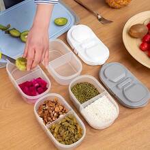 4pcs Food Storage Containers, Dual Compartment Multi-Purpose Fruit And Vegetable Fresh-Keeping Box, Portable 2-Layer Organizer For Spices, Snacks, And Fruits, Ideal For Home, Restaurants, Outdoor Camping, Parties, School Lunches, Travel, And Picnics, Insulated Lunch Boxes, Refrigerator Organizer Set, Perfect For Freezer Organization