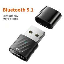 Toocki USB 蓝牙适配器蓝牙 5.1 无线蓝牙接收器发射器适配器适用于电脑扬声器鼠标音乐音频适配器 - 黑色 - 查看 13