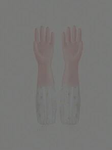 1 双随机颜色长款家用橡胶手套，女士洗碗手套，防滑清洁手套