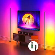 NBBUFF Đèn góc sàn 1 chiếc, đèn sàn LED đổi màu, đồng bộ nhạc, đèn chiếu sáng góc hiện đại có điều khiển từ xa và ứng dụng, chế độ DIY sáng tạo và chức năng hẹn giờ, đèn đứng thông minh LED cho phòng ngủ, phòng khách, phòng chơi game, trang trí Halloween và Giáng sinh, quà tặng sinh nhật. - đèn sàn - Xem 6
