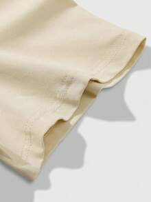 Camiseta de hombre de moda en color caqui con estampado de dibujos animados, 100% algodón, adecuada para el verano - Albaricoque - Ver 4