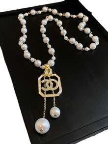 1PC Luxurious Winter Pearl Necklace For Women Long Elegant Tassel Pendant Drop Chain