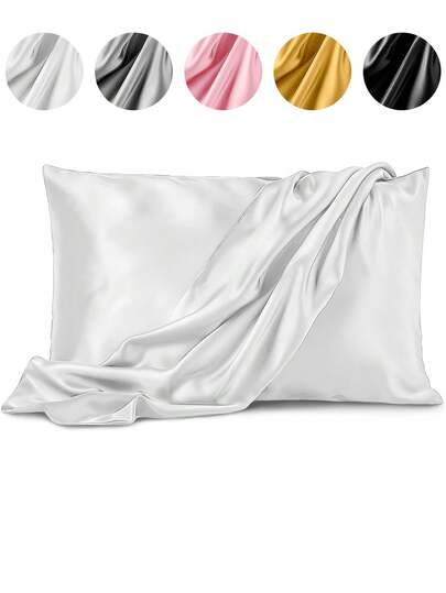 2 件纯色缎面枕套、超细纤维特大号枕套（不含枕芯）、带信封封口的柔软枕套、防褪色和防污枕套、多色可选、亲肤、抗起球、适合各种尺寸、可机洗、秋季装饰、房间装饰