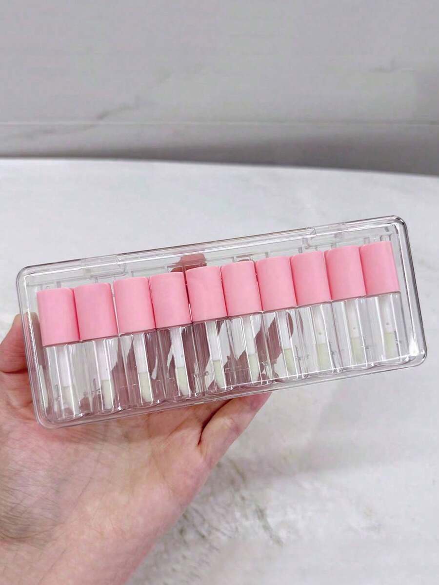1 Bộ chai đựng mẫu son bóng mini, tuýp son môi rỗng, lọ đựng son tint, hộp đựng dầu dưỡng môi & son dưỡng môi, chai đựng có thể nạp lại khi đi du lịch - Nhiều màu - Xem 1
