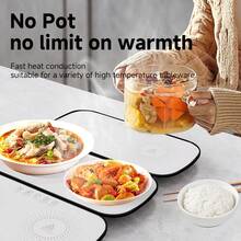 RAF Electric Heating Tray Food Insulation Plate, 10 Seconds Three-Dimensional Heating, Portable Smart Food Fast Heating Pad Electric Heating Tray, Electric Heating Tray, 2025 New Food Heating Pad, Graphite Heating Film Food Heater, Suitable For Parties, Heats Up In 10 Seconds, Portable Design Heating Pad,