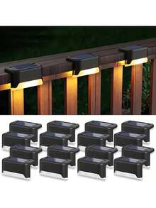 600mAh 太阳能户外花园灯，IP44 防水，家庭花园装饰楼梯通道墙壁栅栏装饰灯，婚礼派对节日氛围灯 - 查看 2