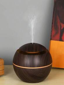 USB Powered Mist Humidifier, Round Wooden Grain Creative Humidifier, Compact Home & Car Portable Moisturizing Device, Suitable For Bedroom, Study, Living Room, Gift, Christmas