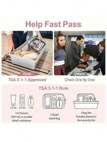 大容量高品质PVC旅行收纳包，拉链封口 - 轻便防褪色化妆洗漱包，适合女性/女孩，TSA认证便携式化妆包，易于擦拭清洁，科技先进的收纳方案 | 现代美学 | 防褪色材质，旅行必备，假日度假包，学生化妆包，邮轮旅行洗漱包，男士浴室收纳包 - 彩色 - 查看 9