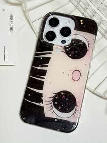 1个可爱卡通大眼睛图案个性化手机壳，时尚洛丽塔风格保护套，适用于 17/ 17 Pro Max/ 16 Pro Max/ 15 Pro/ 14/ 13/12/11，适合作为圣诞礼物送给家人/朋友/姐妹/女朋友 - 彩色 - 查看 4