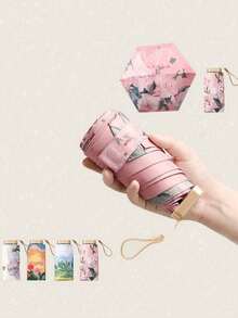 1 pièce Mini parapluie pliant, imperméable, protection UV, parapluie de voyage polyvalent, compact et portable