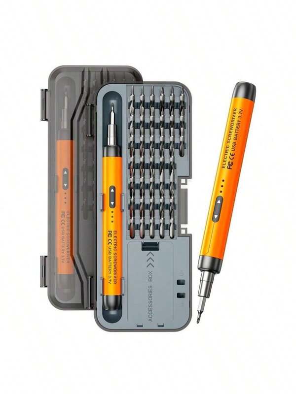 46 in 1 Mini Präzisions-Elektrisches Schraubendreher-Set, Leise, Wiederaufladbar, Hohes Drehmoment, Multifunktional, Tragbar, Elektrisches Werkzeug-Set mit Transparentem Werkzeugkasten, für Computer, Handy Reparaturwerkzeuge