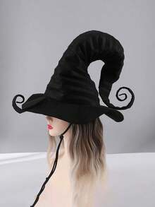 1 件黑色女巫帽，防风，适合角色扮演、舞台表演服装、万圣节、狂欢节装饰帽，适合所有人，是送给朋友和家人的时尚礼物 - 黑色 - 查看 7