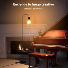 Lámpara de pie industrial para sala de estar, socket E26, 152cm, diseño minimalista para iluminación decorativa, para decoración del hogar, recámara, lectura, oficina (bombilla no incluida) - 1 - Ver 4