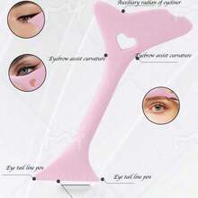 2026 New Silicone Eyeliner Eyebrow Trimming Mold, Eyeliner Pen Auxiliary Tool, Reusable Multi-Functional Eye Makeup Set, Suitable For Women's Eyeliner Pen, Eyebrow, Lip Line, Cost-Effective Makeup Tools KZQN - 粉色 - 查看 6