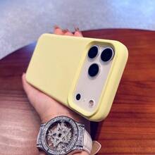 Compatible con iPhone 17PROMAX/iPhone17/iPhone17Pro/iPhone17Air/16 15 14 13 12 11 Pro Max, Funda de teléfono con diseño de color caramelo y textura de piel, simple y hermosa. - Celeste - Ver 9