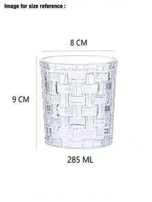 6-Piece Minimalist Transparent Glass Water Cup Set, Suitable For Home Use, Coffee Cups, Juice Cups, Whiskey Cups, Straight-Sided Textured Beverage Cups, Multiple Sizes Available, Party Table Cups. - SK002-2 (285ml) - View 8