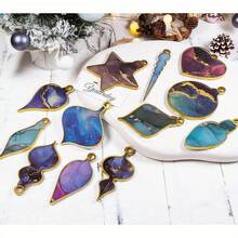 2 件不对称形状硅胶圣诞树树脂模具，DIY 环氧树脂吊坠钥匙扣铸造模具，适用于珠宝制作、艺术和工艺品、节日家居圣诞装饰礼物 - 白色 - 查看 4