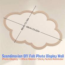 Self-Adhesive Felt Cloud Wall Stickers That Don'T Require Drilling, Creative Photo Wall Backdrop And Message Board, Photo Display Wall, Suitable For Home Decor, Study, Living Room, And Dormitory Memo Board. - Multicolor - View 3