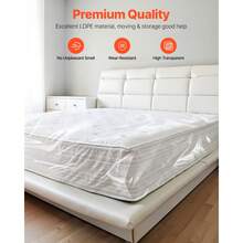Plastic Mattress Bag, 2 Mil Thick Mattress Storage Bag, Wear-Resistant And Waterproof Plastic Bed Cover With Reinforced Corner Design, Heavy-Duty Mattress Moving Supplies (2 Pack, Queen Size) - Queen 2 packs - 查看 2