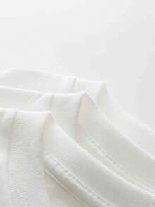 220g double-sided pure cotton T-shirt, soft, easy to breathe in summer, popular and explosive T-shirt recently, moisture wicking, printed with lightning text pattern, suitable for sports, outdoor travel and weekends, the best gift choice - Blanco - Ver 3