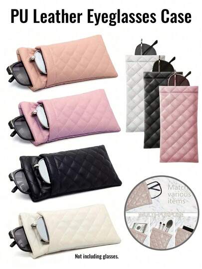 Unisex Portable Soft PU Leather Eyeglass Case - Multifunctional Storage Pouch For Glasses, Phone, Cosmetics And Travel Essentials, Bohemian Style - Ideal For Travel, Daily Use, Cosmetic Storage, Gifting And Vacation, Also Perfect For Cruise Travel, Summer Beach Trips, Vacation, Women Sunglasses