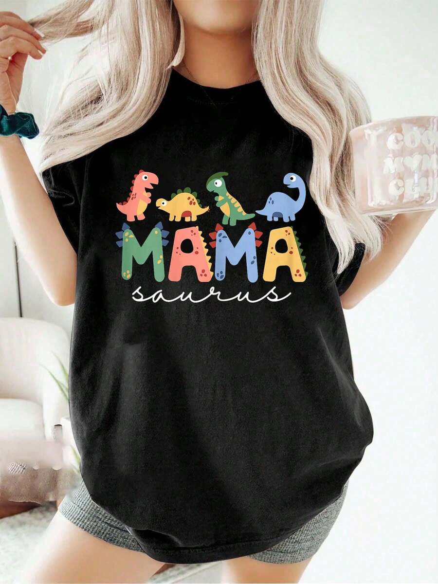 Camiseta familiar 100% algodón, camiseta pop para mujeres - Negro - Ver 1