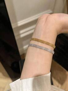 1条925纯银优雅丝带手链，精致女士饰品，派对礼物，生日礼物，日常佩戴 - 緞帶手鍊 - 查看 7