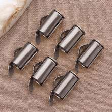 10 buah Gesper Ujung Geser Stainless Steel 304, Gesper Tabung, Penutup Ujung Geser, Aksesoris Perhiasan, Perlengkapan untuk Pembuatan Perhiasan DIY - MultiWarna - View 14