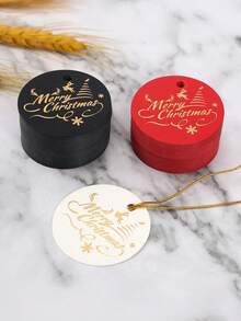 50 Stücke Weihnachtsgeschenkanhänger, fröhliche Weihnachten goldfolierte farbige Weihnachtsgeschenkanhänger, runde Weihnachtsgeschenkanhänger, Souveniranhänger, Feiertags-Geschenkkarten, perfekt für DIY Weihnachtsgeschenkverpackung und -beschriftung, Weihnachtsdekoration, Heimdekoration