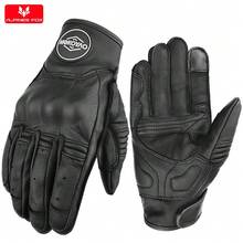 ALPINES FOX Summer Retro Perforated Leather Motorcycle Gloves Men Women Full Finger Motocross Biker Gloves Moto Equipment M-XXL