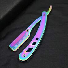 Custom Name 4-Color Barber's Manual Shaver Men's Folding Beard Knife, Custom Shaver With Name, Barber's Replaceable Razor Trimming Barber Shop Tool, High-Quality Men's Straight Razor.Christmas Beauty Accessories