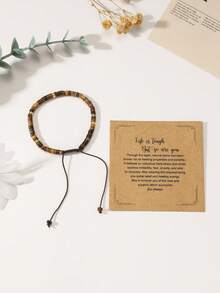 Inspirational Gift Bracelet, Women's Healing Natural Stone Bracelet - Wishing You A Speedy Recovery, Gift For Female Friends, Sisters, Girls - Life Is Difficult, But You Are Also Strong Bracelet - A-a JASPER STONE-lIFE IS TOUGH - View 4