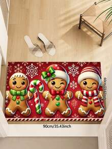 1 قطعة سجادة ذات نمط رجل الزنجبيل الكريسماسي مخصصة، مصنوعة من مواد فاخرة (مخمل بلوري خفيف الوزن وناعم)، مضادة للانزلاق وسهلة التنظيف والغسيل، مناسبة لديكور المطبخ وغرفة المعيشة والنوم، سجادة كبيرة لطاولة القهوة، سجادة ترفيهية، سجادة جانب السرير، ديكور المنزل، ديكور الغرفة، غرفة الأطفال، غرفة الألعاب، المدخل، متعددة الأنماط قابلة للغسيل في الغسالة، مقاسات متعددة
