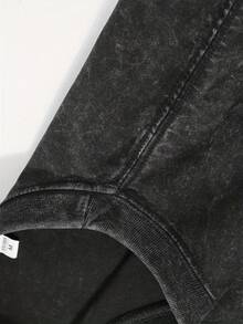 1 230g Heavyweight Cotton T-Shirt-Double-Sided Vintage Street-Style Print With Treaty Oak Revival Graphic, Regular Round Neck, Machine Washable All-Season Casual Top - 黑色 - 查看 3