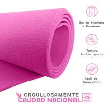 MUUK FITNESS 1 pieza Tapete de yoga antideslizante de 150x60 cm con 4 mm de grosor, tapete ligero y portátil para ejercicios de yoga, pilates, estiramientos y fitness, esterilla cómoda y estable para entrenar en casa, estudio o al aire libre - Rosa - Ver 9