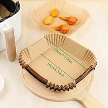 Air Fryer Paper Liners, 50 PCS Air Fryer Liners Disposable, 8" Square Baking Liner For 5-8 Qt Airfryer Basket, Non-Stick And Oil Proof Parchment Paper For Oven, Pans & Baking