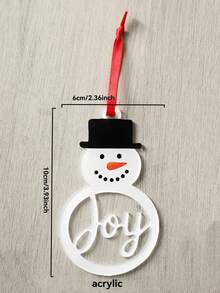 1pc Christmas Snowman Acrylic Hanging Ornament, Christmas Tree Hanging Decoration, Merry Joy Snowflake Decoration, Winter Home Decoration, Christmas Wall Hanging, Suitable For Living Room, Bedroom, Office, Window Display Christmas Decorations Room Decor