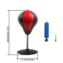 A Set Of Adsorption-Fixed Desktop Punching Balls, Made Of High-Quality PU Material And Featuring High-Intensity Rebound Springs, Is Designed For Stress Relief And Pressure Release. It Serves As A Small Office Desk Decoration And A Compactly Designed Family Interactive Toy. It Makes A Great Gift For Fathers On Halloween And Christmas. - 1 chiếc - Đen và đỏ - Có bơm - Xem 3