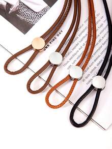 1pc Women's Thin Waist Belt, Adjustable Tie Waist Cord, Fashion Cinch Waist Casual Elegant Decorative Solid Color PU Leather Belt
