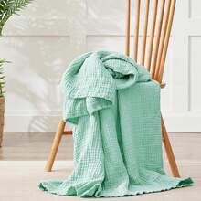 Large 50 X 70% Cotton Muslin 6-Layer Breathable Lightweight Throw Blanket Bed And Couch, Soft Quilt Bedspread, All-Season Gauze Blanket Adults, Lavender - 作為 - 查看 2