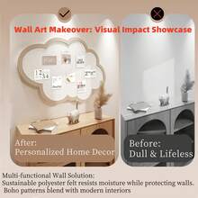 Self-Adhesive Felt Cloud Wall Stickers That Don'T Require Drilling, Creative Photo Wall Backdrop And Message Board, Photo Display Wall, Suitable For Home Decor, Study, Living Room, And Dormitory Memo Board. - Multicolor - View 8