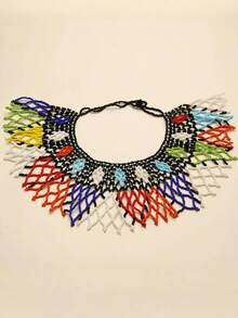 1 件手工串珠围兜项链，波西米亚风格假领项链，适合女士 - 美麗風格 - 查看 13